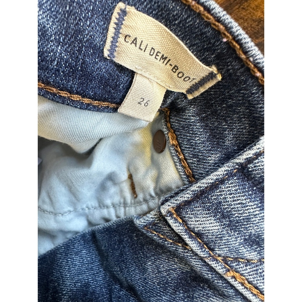 Madewell Cali Demi Boot Jeans Glenside Wash Blue Denim Size 26 Cropped Cotton - Picture 6 of 12